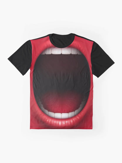 3D graphic design mouth open.