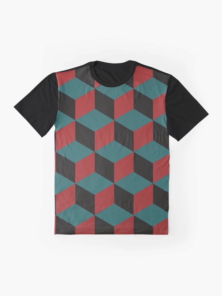 3D Illusion Cubes - Teal, Black, Red