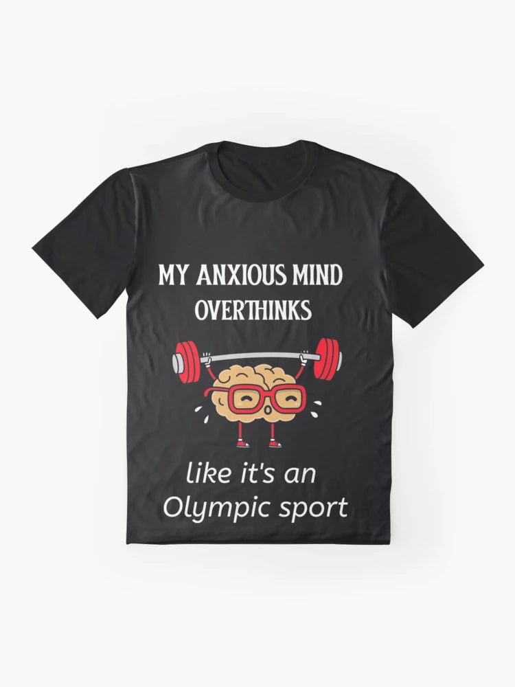 Overthinking anxious mind dark coloured t-shirt.