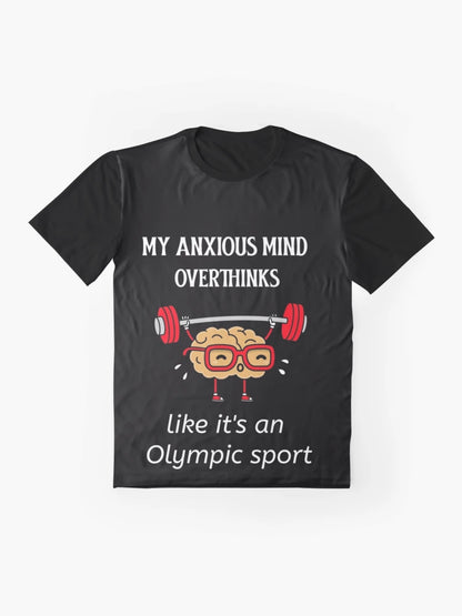 Overthinking anxious mind dark coloured t-shirt.