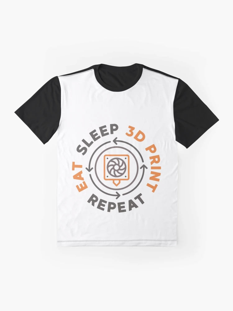 Eat Sleep 3D Print Repeat 3D Printing - 3d Printer round Design