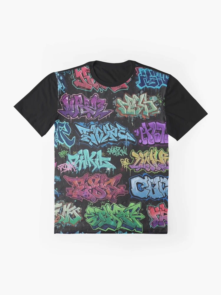 3D Graffiti Tags: European & American Style on Black Wall