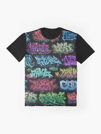 3D Graffiti Tags: European & American Style on Black Wall