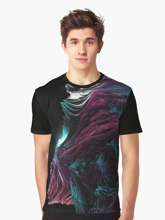 Abstract 3D image of emerald and purple color.