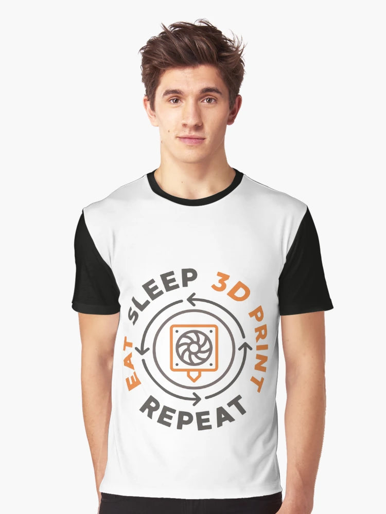 Eat Sleep 3D Print Repeat 3D Printing - 3d Printer round Design