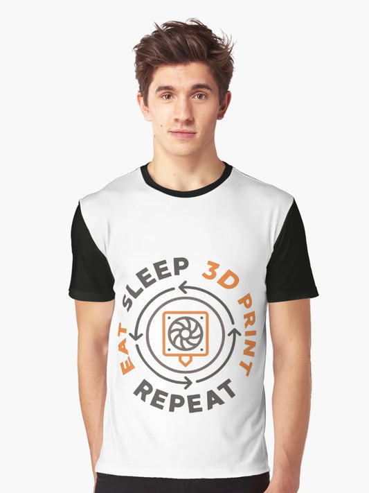 Eat Sleep 3D Print Repeat 3D Printing - 3d Printer round Design