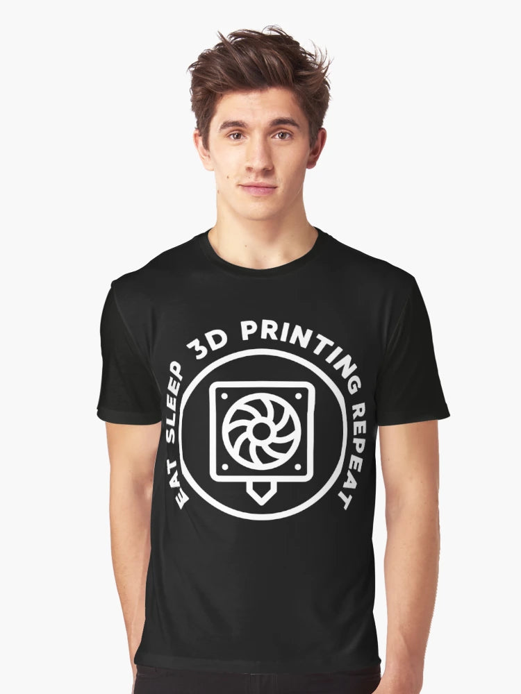 Eat Sleep 3D Printing Repeat round design for Additive Manufacturing Geek