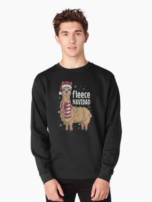 Feliz Navidad Llama Fleece Funny Christmas Lights