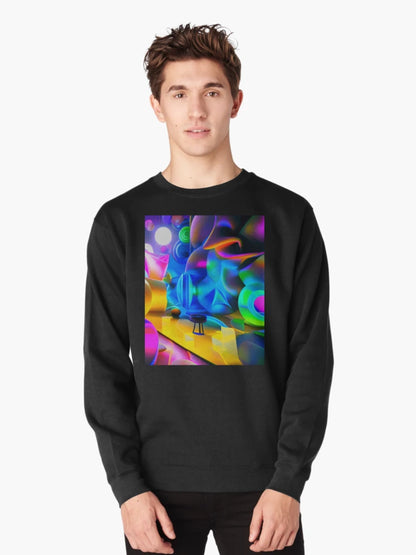 Abstract 3D art. Colorful magical landscape