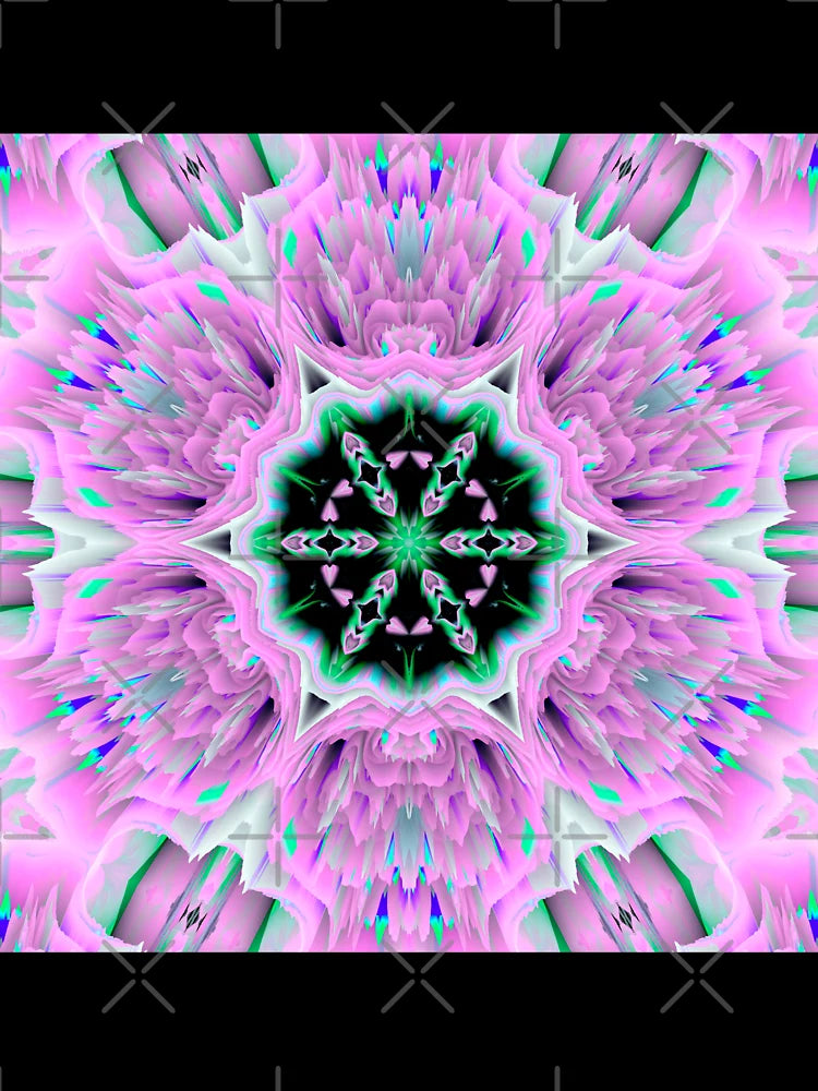 3d mandala purple flower