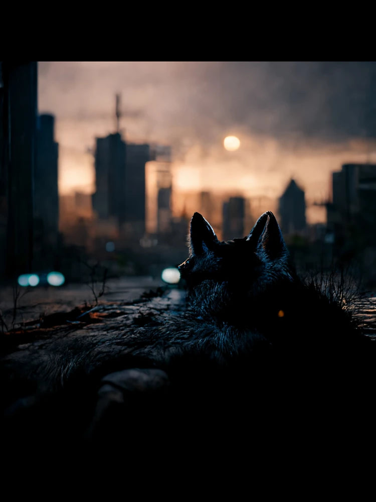 A wolf in the city.