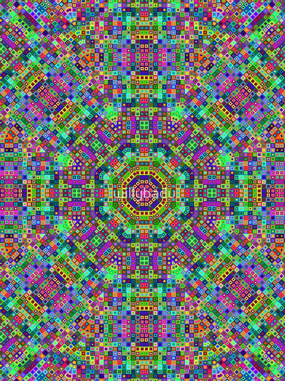 3D Micro Universe Blocks Rave Love Black Light Mandala