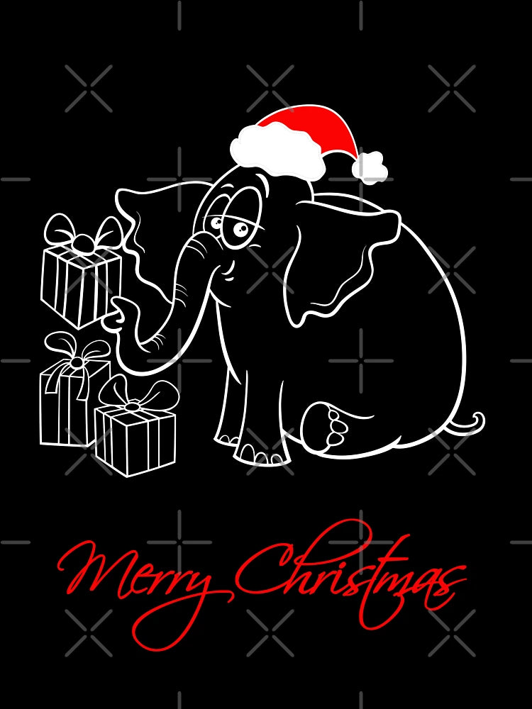 elephant in santa hat