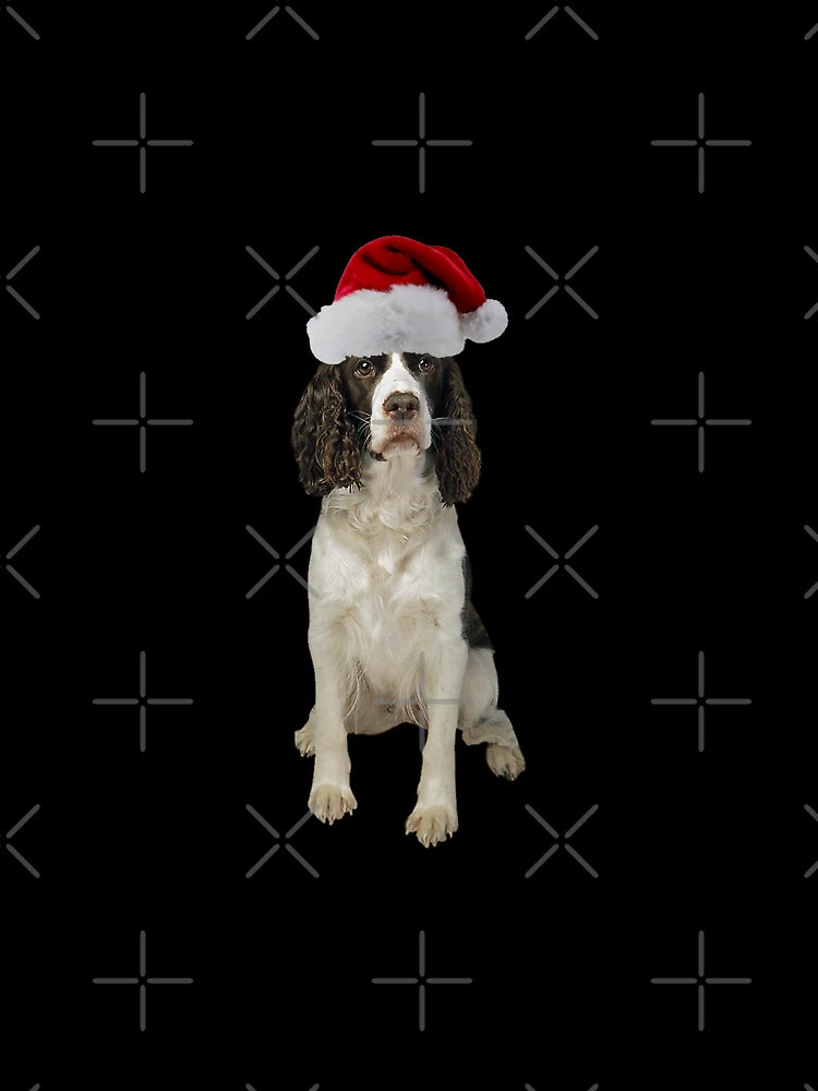 English Springer Spaniel Santa Claus Merry Christmas