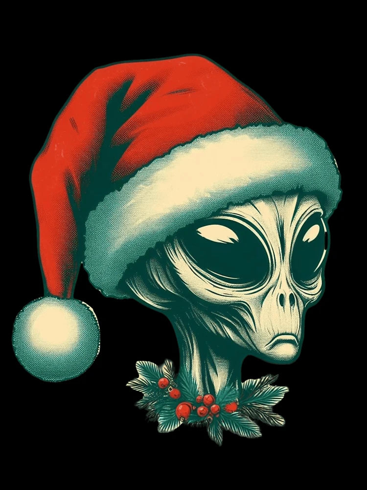 Alien with Santa hat