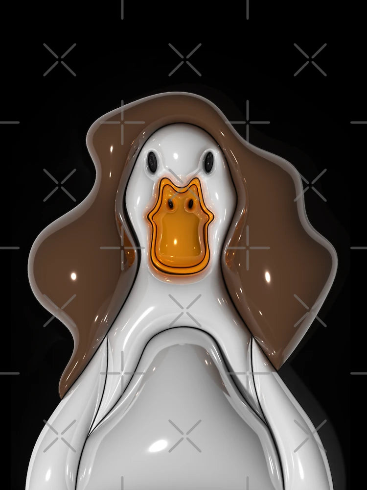 3d metallic duck