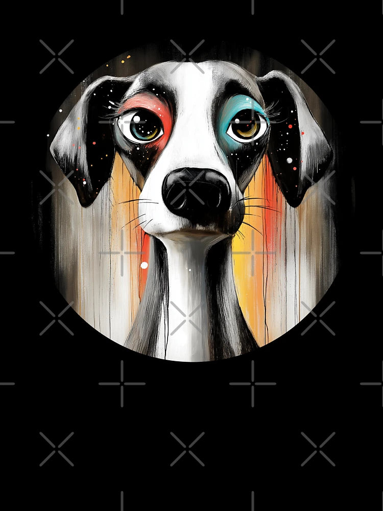 3D Dog. Colourful Dog illustration with a Retro Meaning.