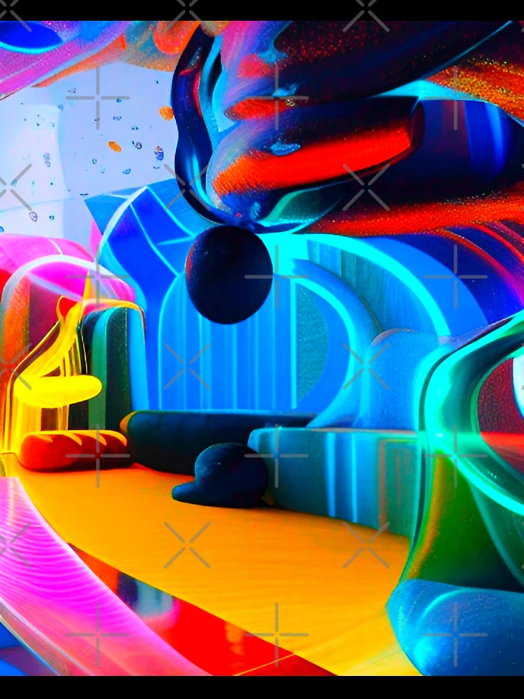 Abstract 3D art. Colorful magical landscape