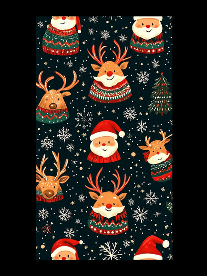 Festive Christmas Pattern with Santa and Reindeer