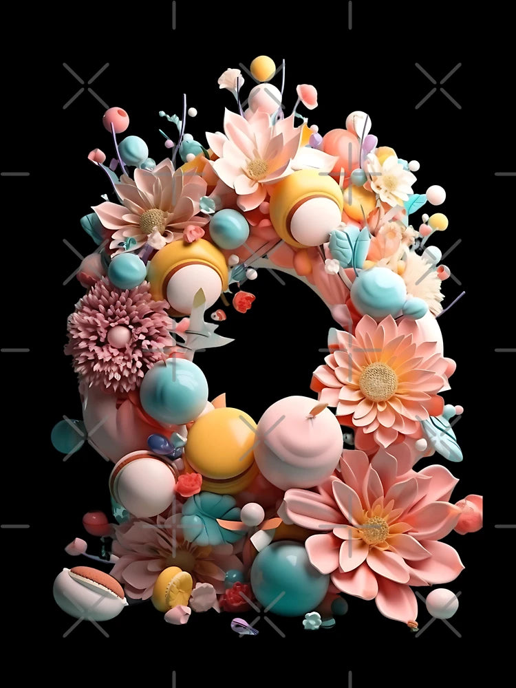 Dreamy Floral Donut 2 - 3D Render in Pastel Colors