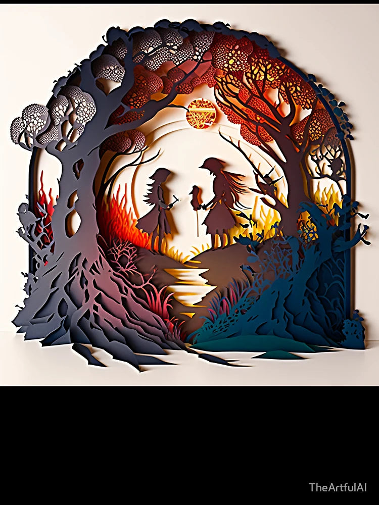 3D Effect Papercut Art - Fairytale Scene
