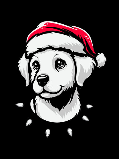 Adorable Dog Christmas Lights Santa Hat