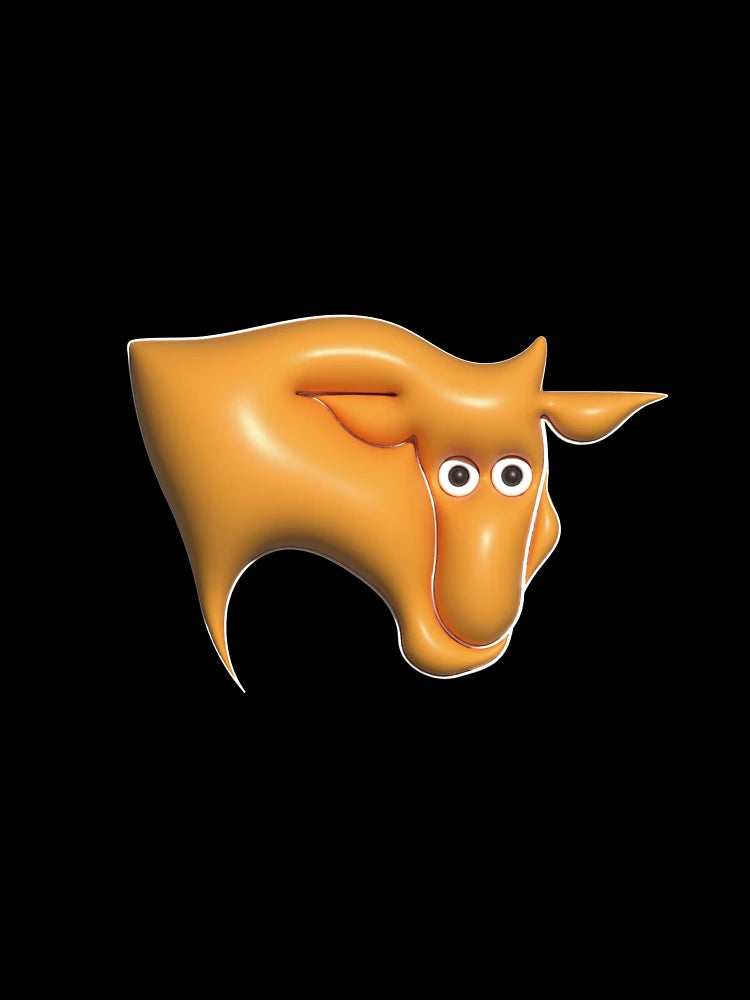 3d orange cow