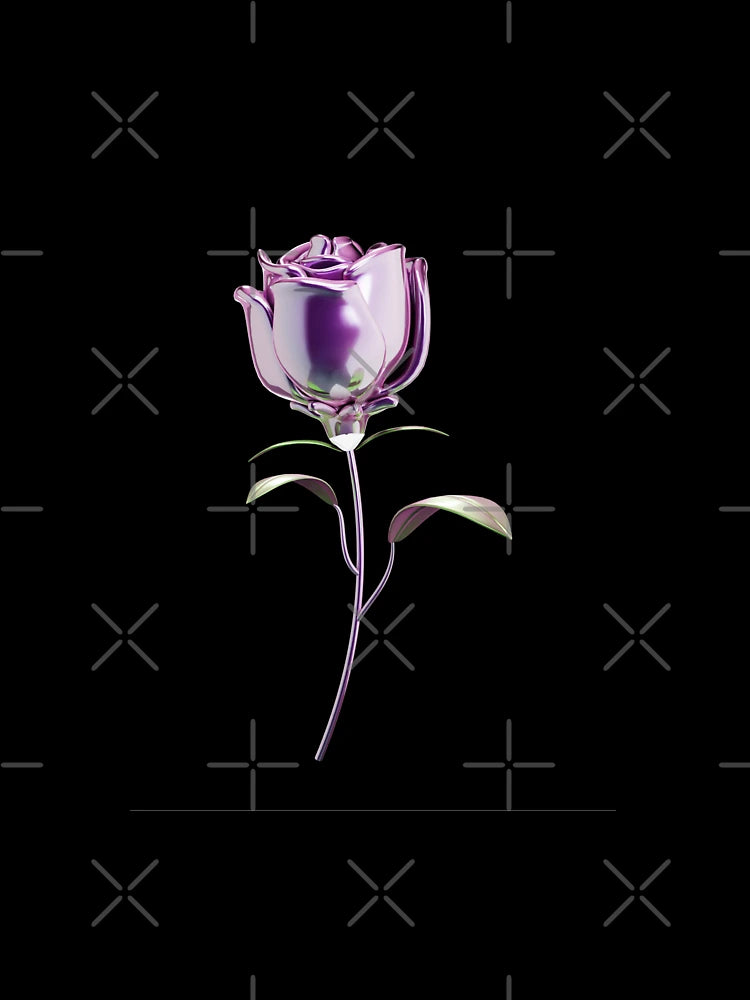 3d chrome rose