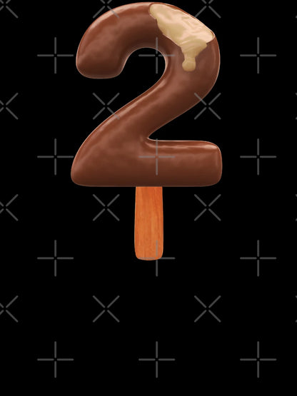 2 Ice Cream Two Number 3d Chocolate