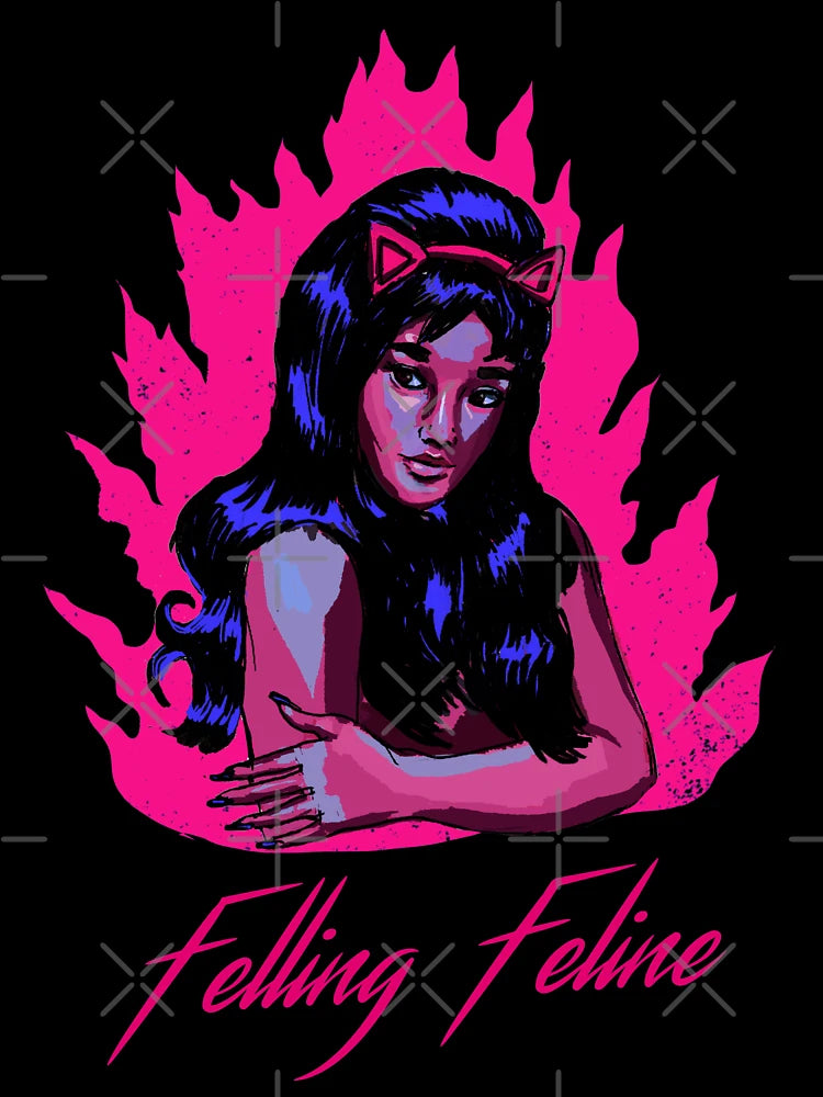 Felline fine in retro,neon 80s style