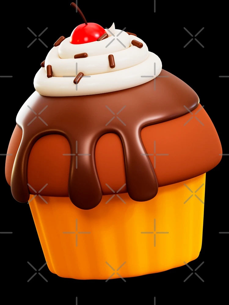 3D  Chocolate Cupcake