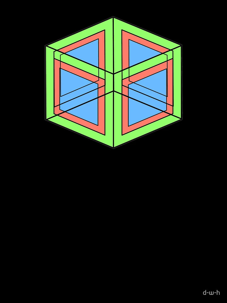 3D Cube #3 - Green, Blue, Orange