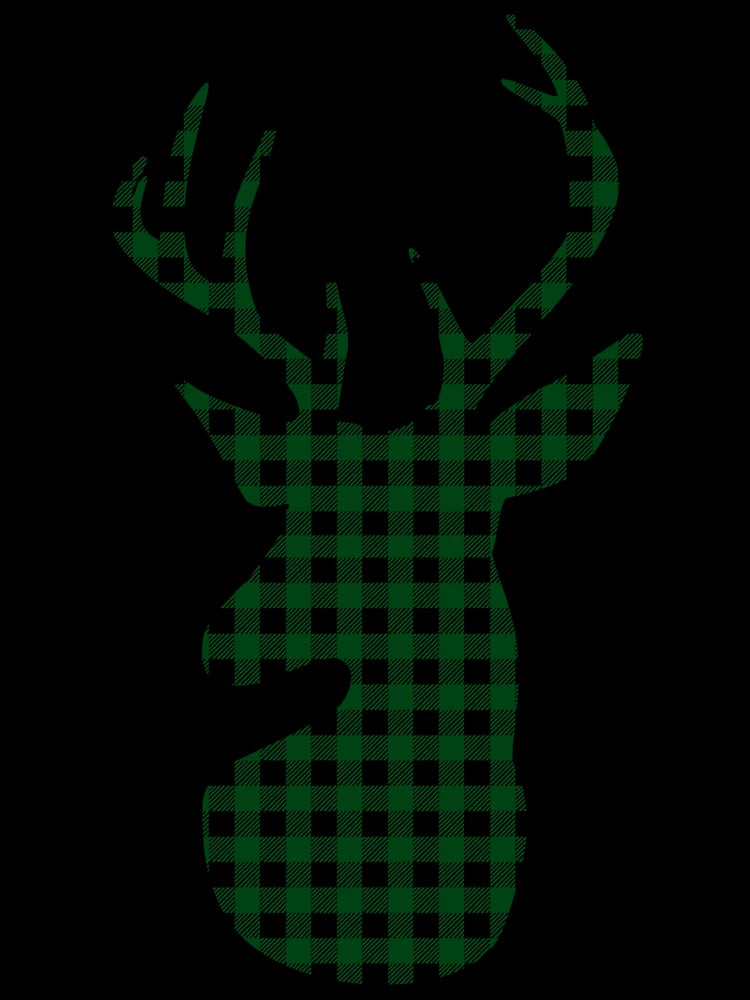 Elegant Green Plaid Deer Design