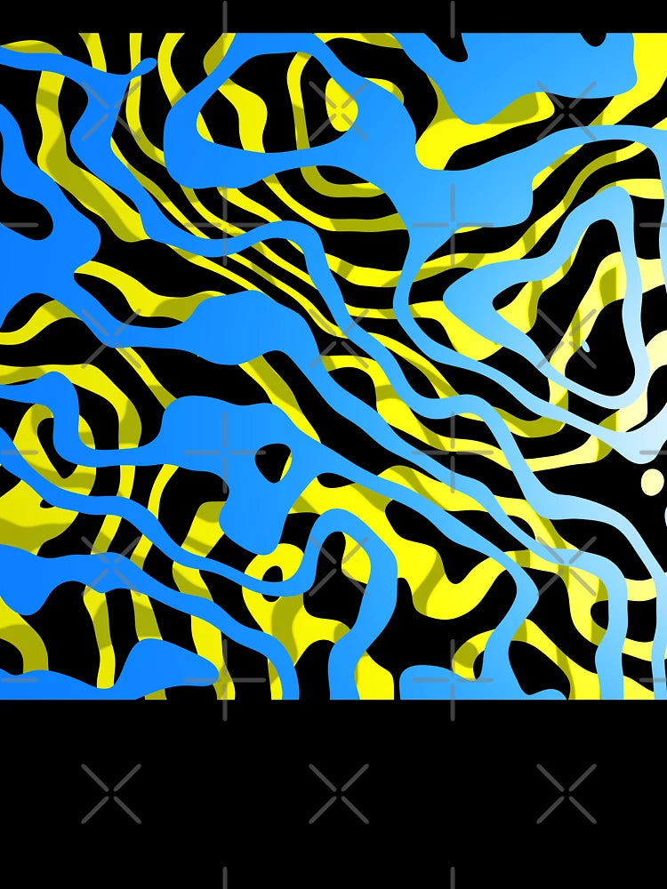 3D Abstract art yellow and blue