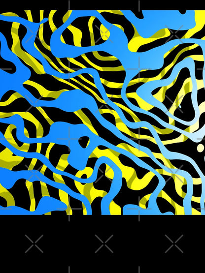 3D Abstract art yellow and blue