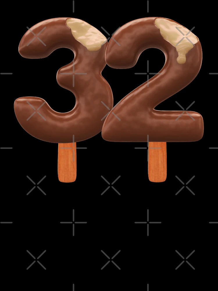 32 Ice Cream Thirty Two Number 3d Chocolate