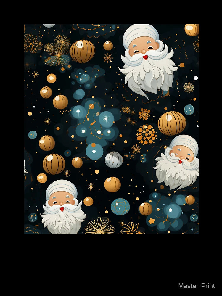 Festive Christmas Designs - Colorful Santa Clauses