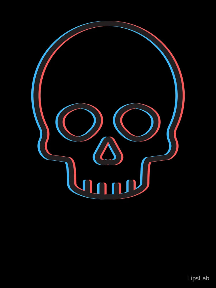 Edgy 3D Anaglyph Skull Artwork