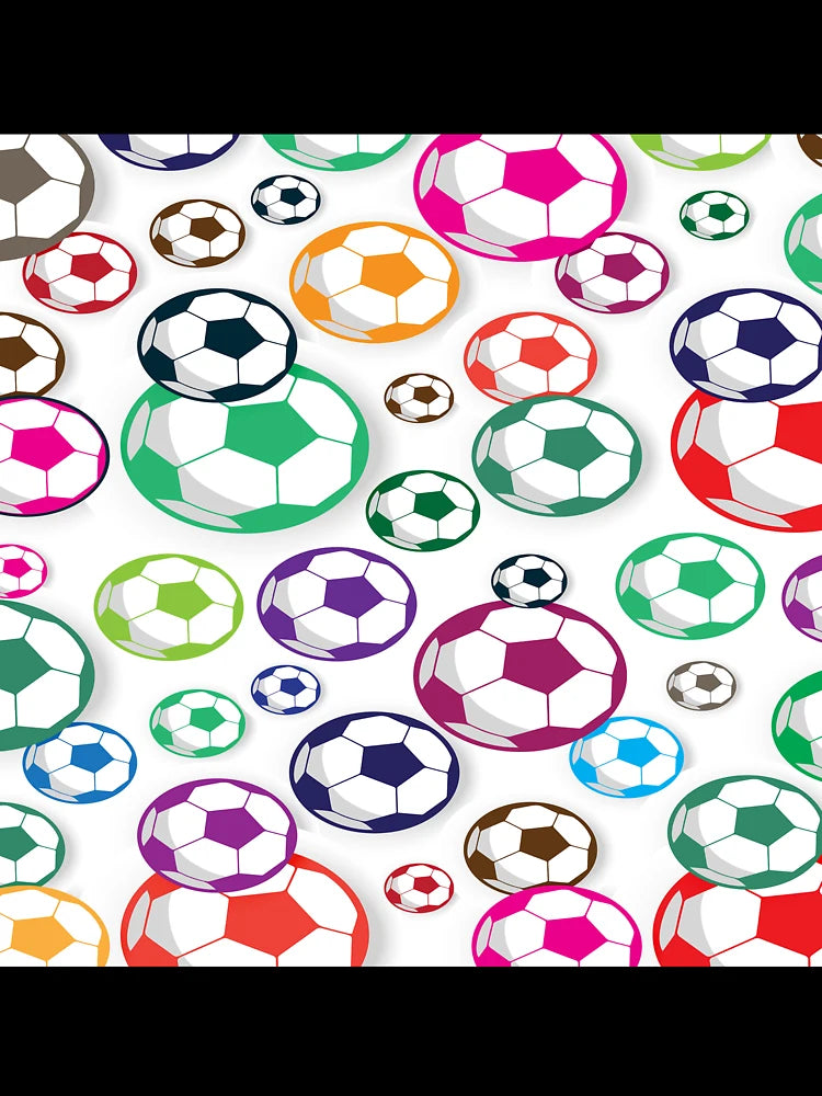 3D Multi-color Footballs Pattern - Football