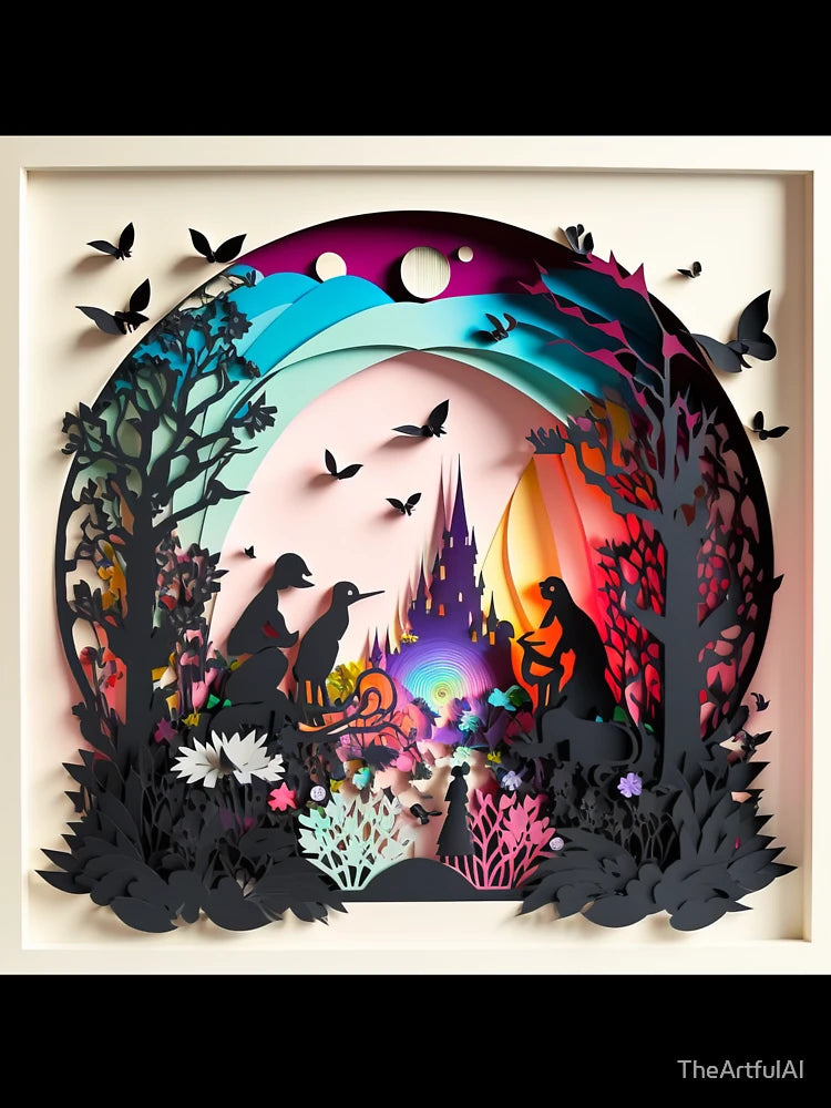3D Effect Papercut Art - Fairytale Scene