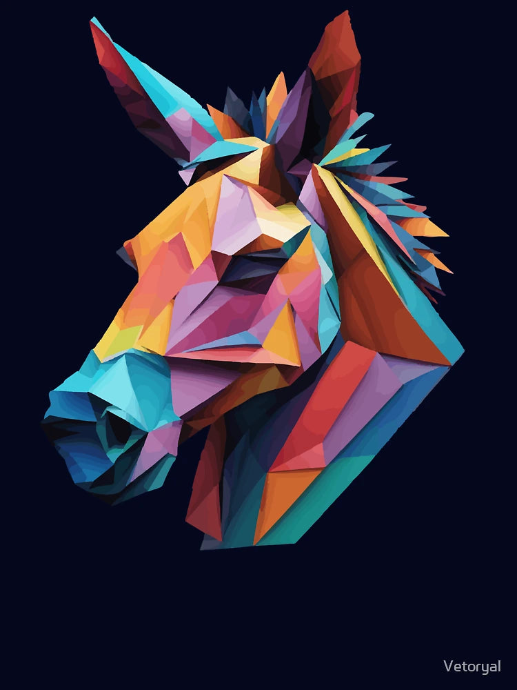 Donkey in origami style