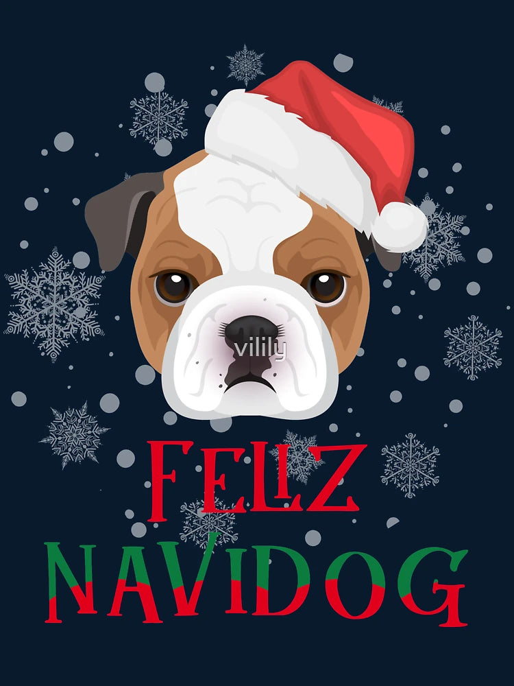English Bulldog Christmas Feliz Navidog