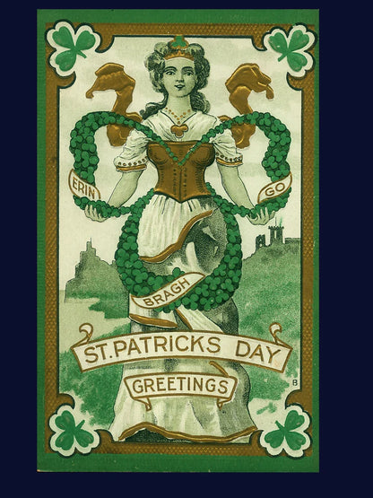 Erin Go Braugh – St. Patrick’s Day Greetings Postcard Illustration (c. early 1900s)