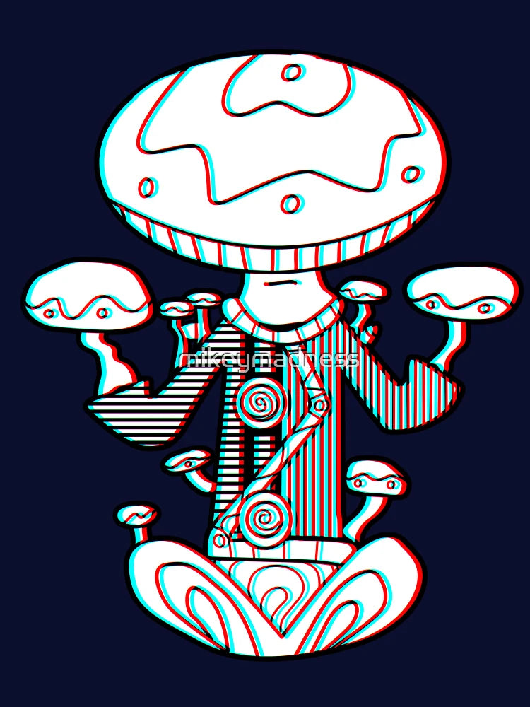 3d Meditating Mushroom Monk - Trippy