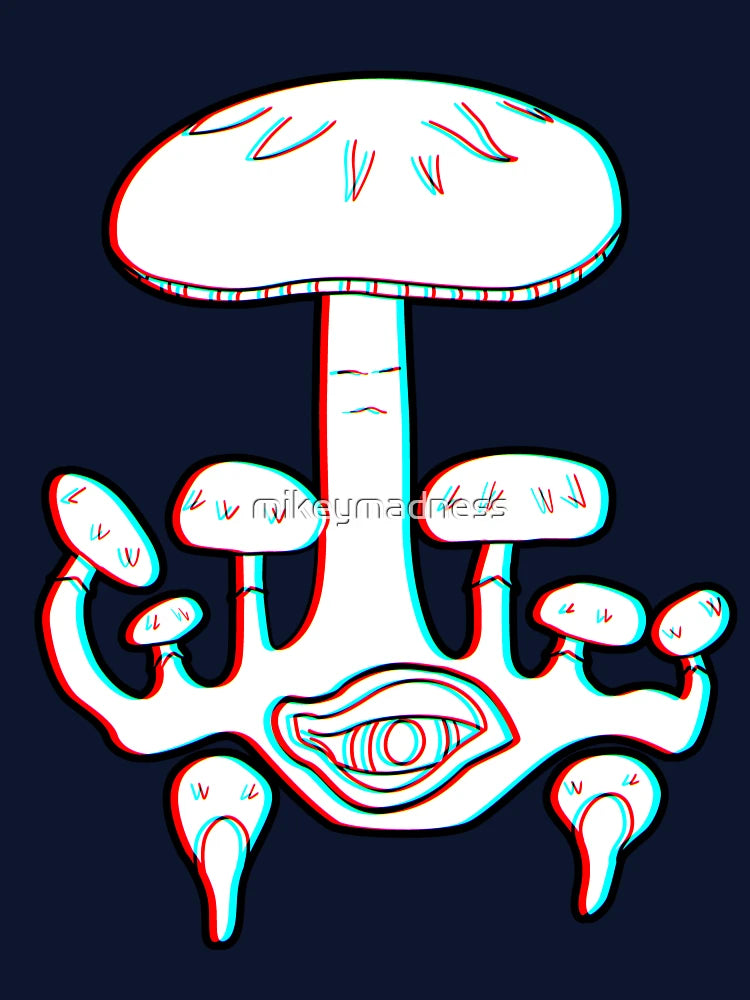 3d Mushroom Cluster With Eye - Trippy Mushrooms