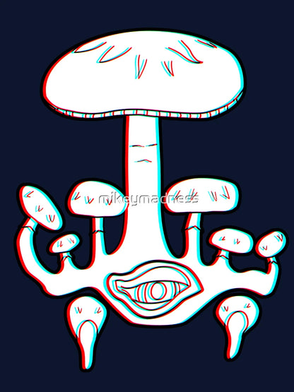 3d Mushroom Cluster With Eye - Trippy Mushrooms