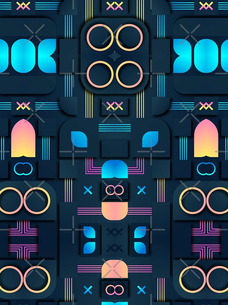 3D Shapes with Dark Blue Background New Design