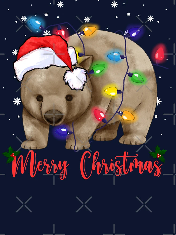 Extra Festive Wombat - Merry Christmas Wombat Australian Christmas Gift Men Woman Kids.