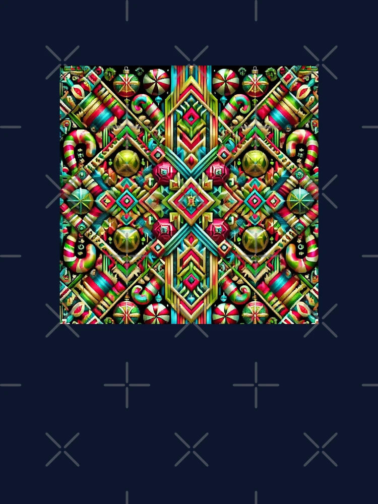 Abstract Tribal Ikat Woven Christmas Holiday Season Design