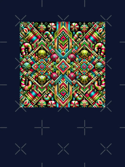 Abstract Tribal Ikat Woven Christmas Holiday Season Design